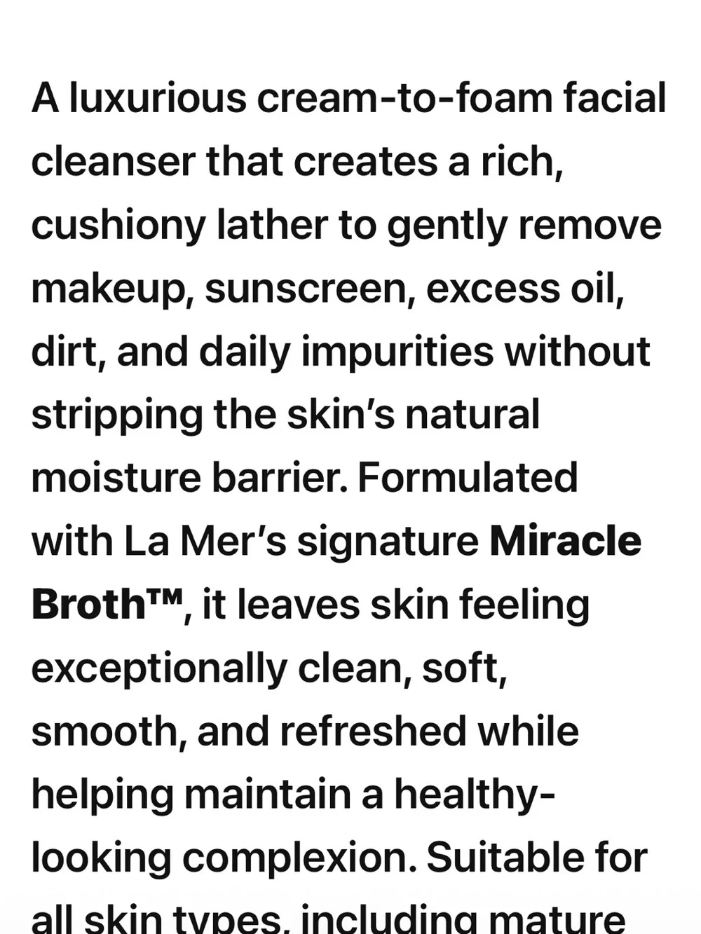 La Mer The Essence Foaming Cleanser 1.0 oz / 30ml Brand New.   Ships next day, f